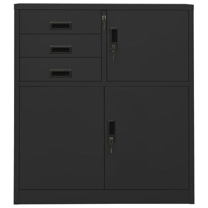 Büroschrank Anthrazit 90x40x102 cm Stahl - Pazzar.ch