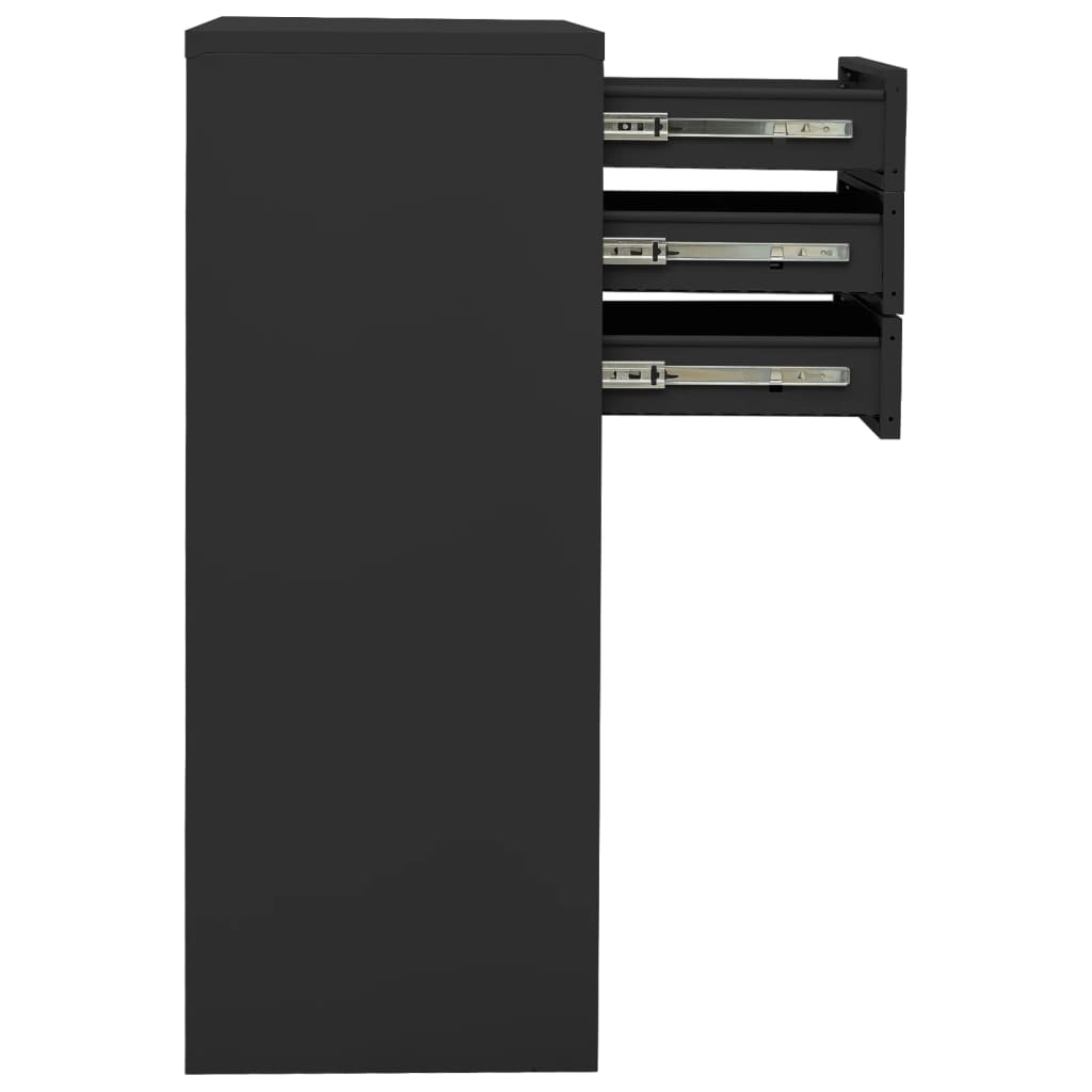 Büroschrank Anthrazit 90x40x102 cm Stahl - Pazzar.ch