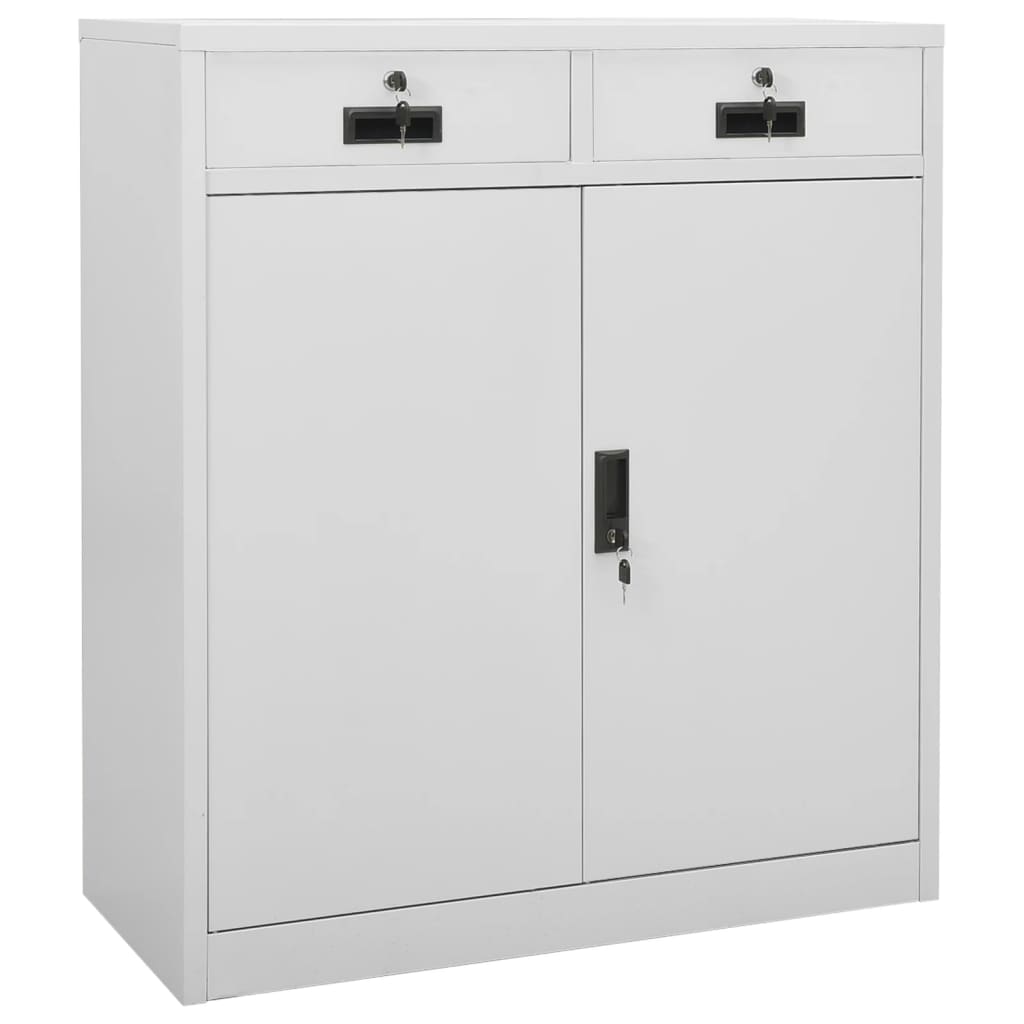 Büroschrank Hellgrau 90x40x102 cm Stahl