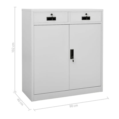 Büroschrank Hellgrau 90x40x102 cm Stahl - Pazzar.ch