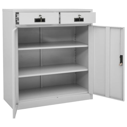 Büroschrank Hellgrau 90x40x102 cm Stahl - Pazzar.ch