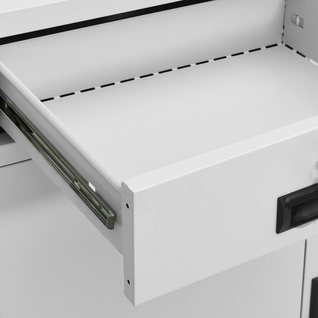 Büroschrank Hellgrau 90x40x102 cm Stahl - Pazzar.ch