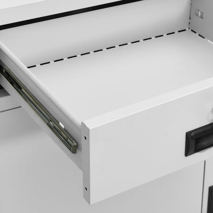 Büroschrank Hellgrau 90x40x102 cm Stahl - Pazzar.ch