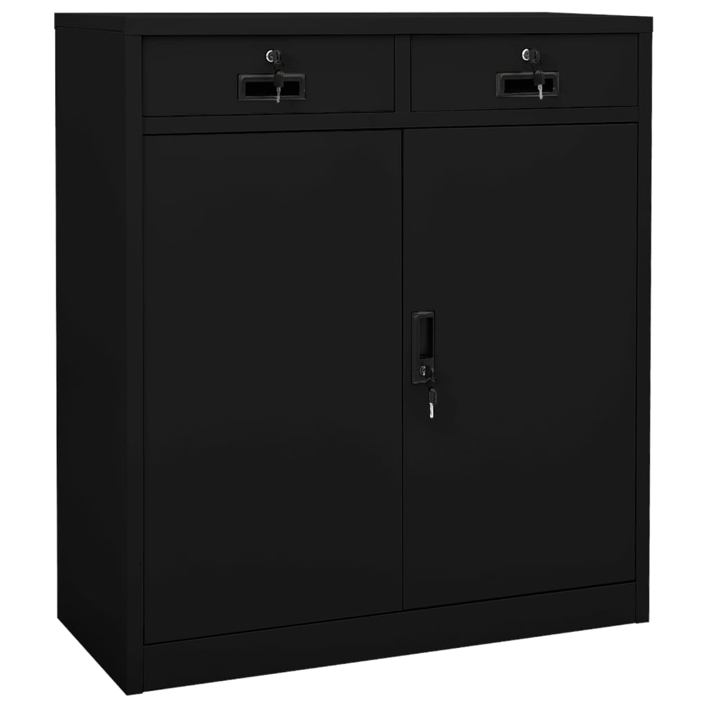 Büroschrank Schwarz 90x40x102 cm Stahl - Pazzar.ch