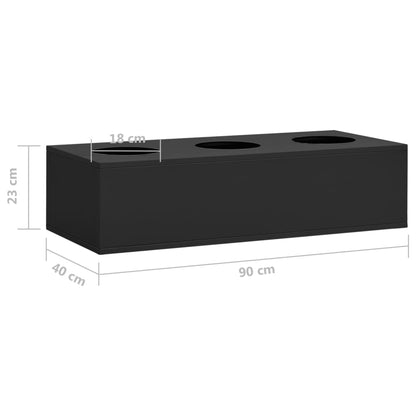 Büro-Blumenkasten Anthrazit 90x40x23 cm Stahl - Pazzar.ch