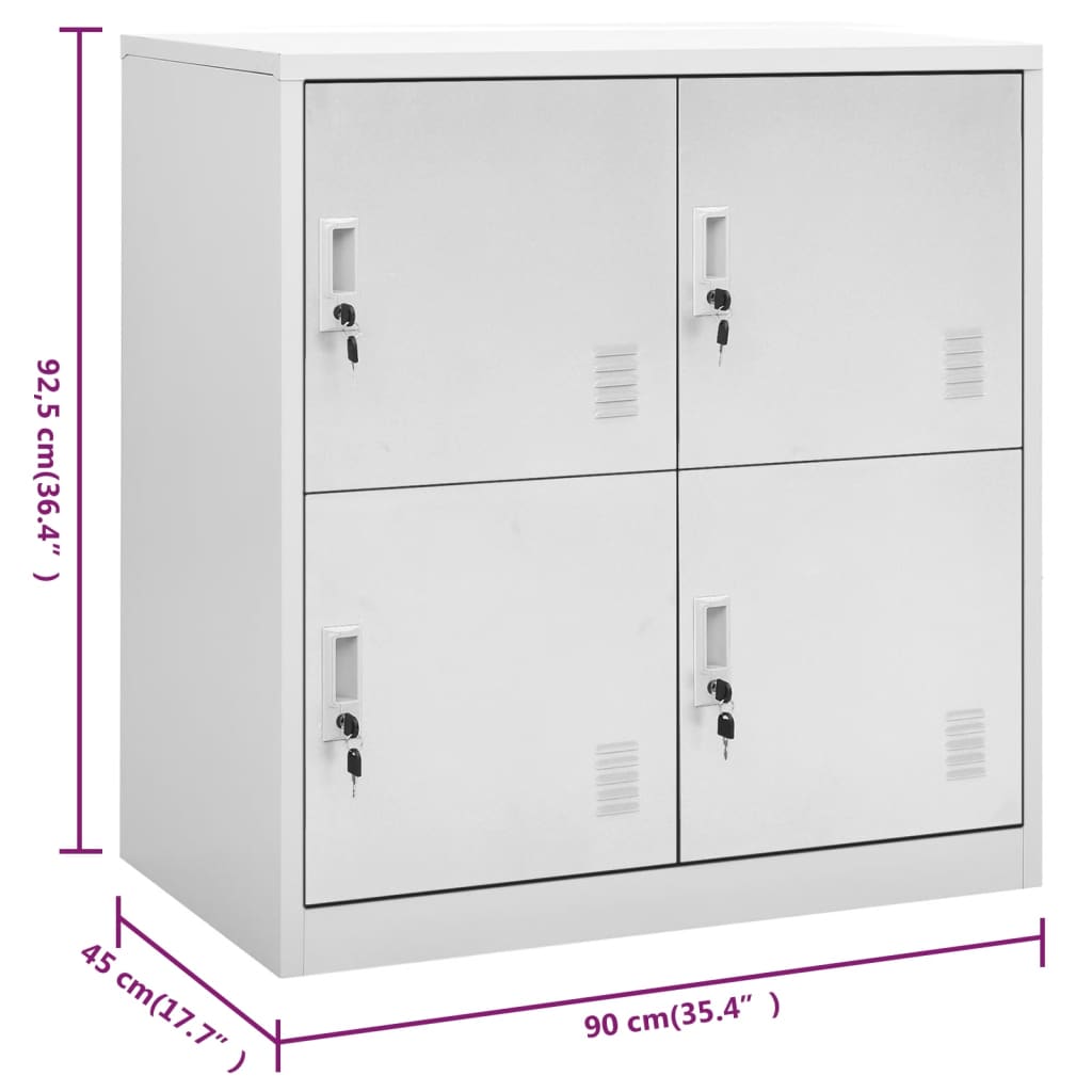 Schließfachschrank Hellgrau 90x45x92,5 cm Stahl - Pazzar.ch