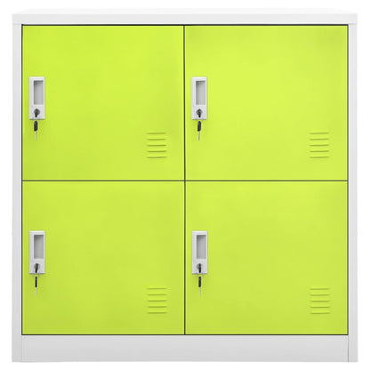 Schließfachschrank Hellgrau und Grün 90x45x92,5 cm Stahl - Pazzar.ch