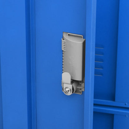 Schließfachschrank Hellgrau und Blau 90x45x92,5 cm Stahl - Pazzar.ch