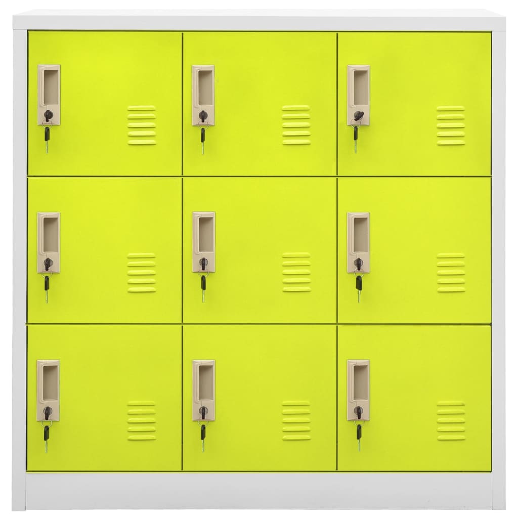 Schließfachschrank Hellgrau und Grün 90x45x92,5 cm Stahl - Pazzar.ch