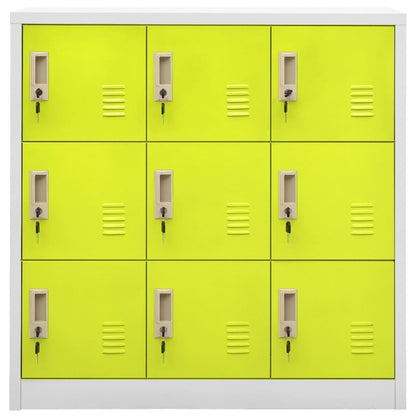 Schließfachschrank Hellgrau und Grün 90x45x92,5 cm Stahl - Pazzar.ch