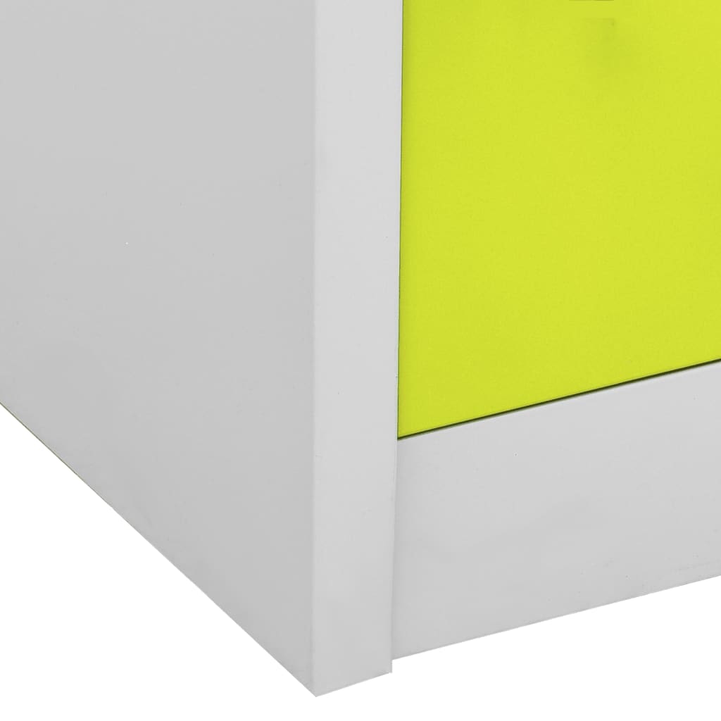 Schließfachschrank Hellgrau und Grün 90x45x92,5 cm Stahl - Pazzar.ch