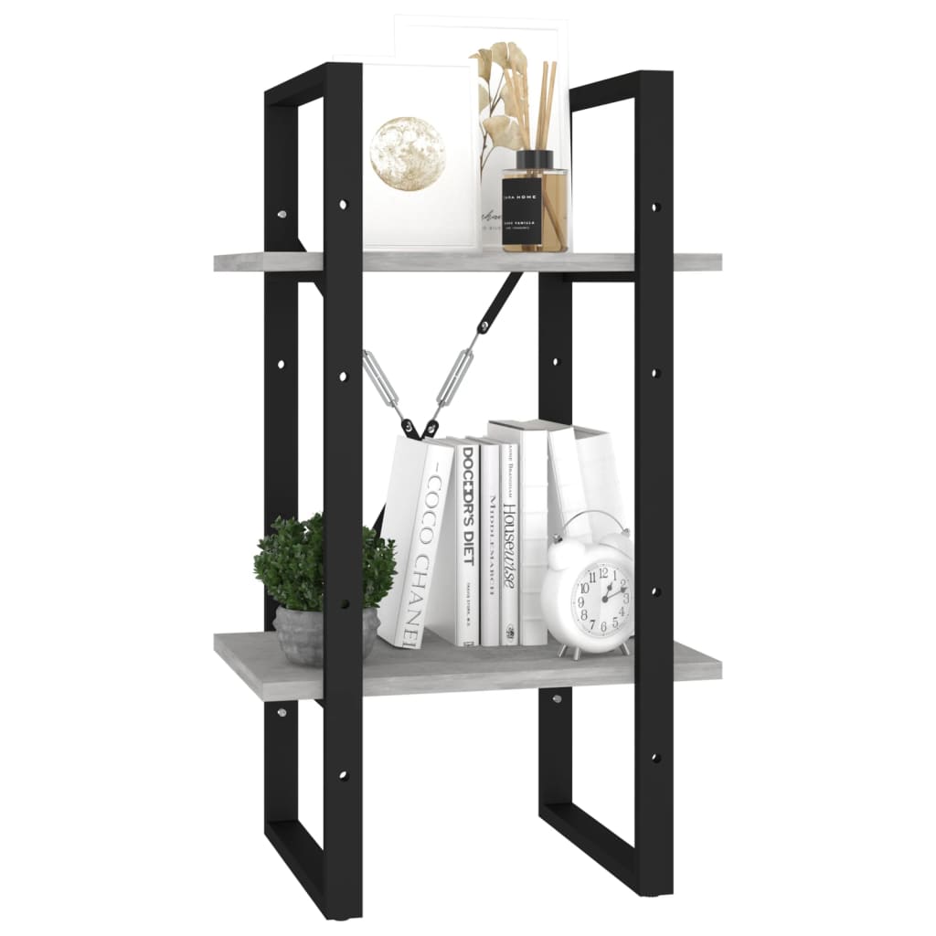 Bücherregal 2 Fächer Betongrau 40x30x70 cm Holzwerkstoff - Pazzar.ch