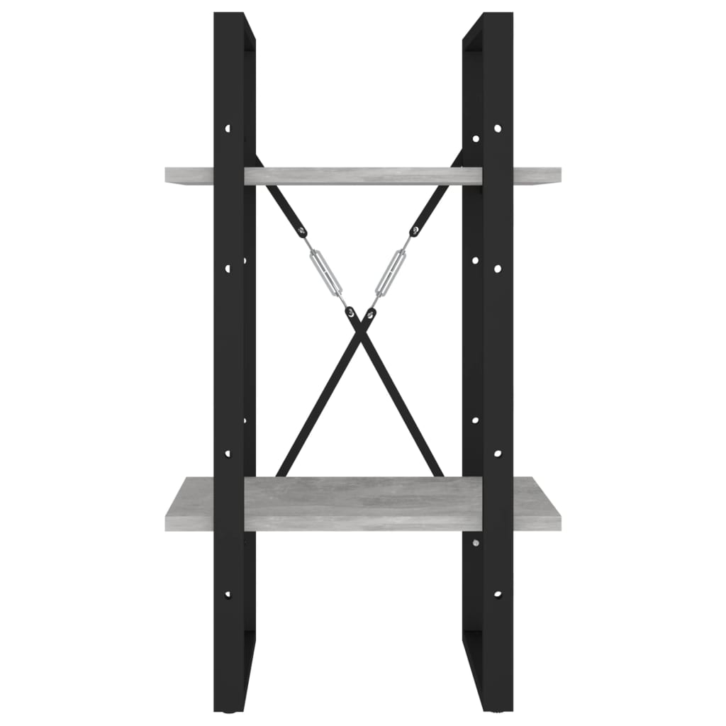 Bücherregal 2 Fächer Betongrau 40x30x70 cm Holzwerkstoff - Pazzar.ch