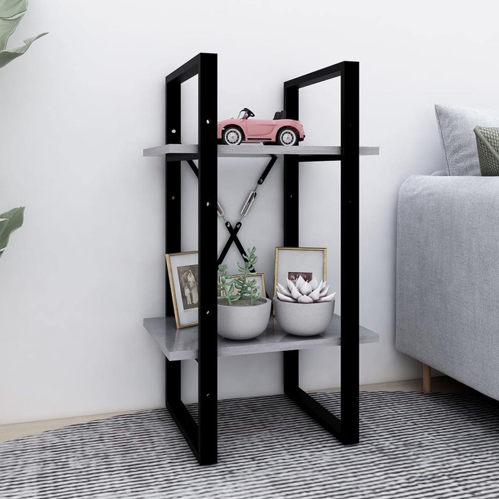 Bücherregal 2 Fächer Betongrau 40x30x70 cm Holzwerkstoff - Pazzar.ch