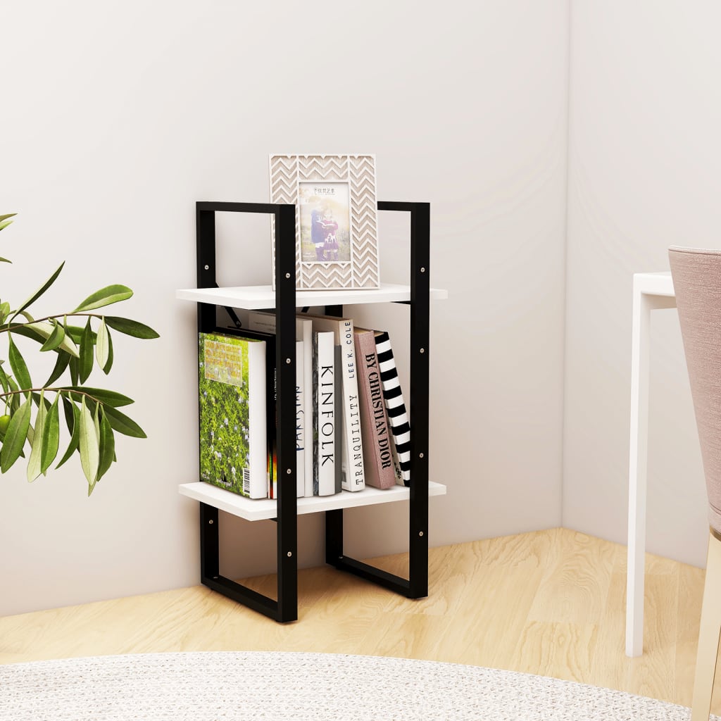 Bücherregal 2 Fächer Weiß 40x30x70 cm Kiefer Massivholz - Pazzar.ch