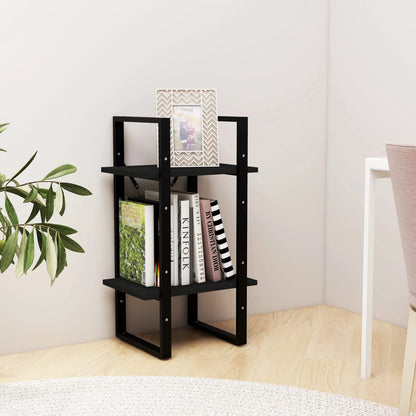 Bücherregal 2 Fächer Schwarz 40x30x70 cm Kiefer Massivholz - Pazzar.ch