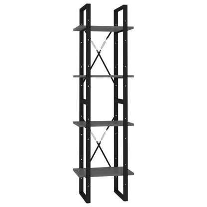 Bücherregal 4 Fächer Grau 40x30x140 cm Holzwerkstoff - Pazzar.ch