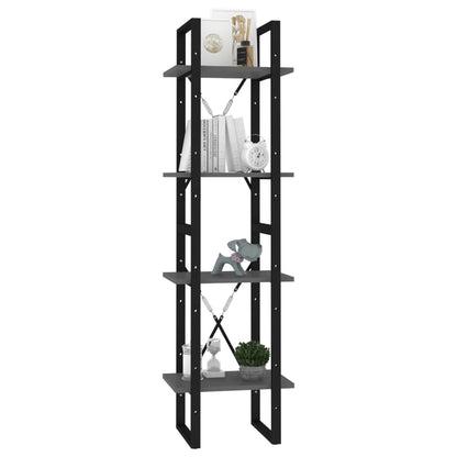 Bücherregal 4 Fächer Grau 40x30x140 cm Holzwerkstoff - Pazzar.ch