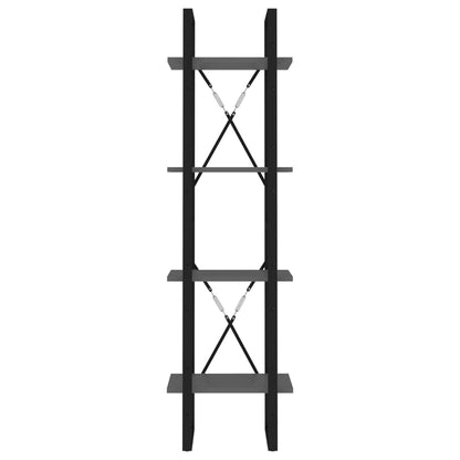 Bücherregal 4 Fächer Grau 40x30x140 cm Holzwerkstoff - Pazzar.ch