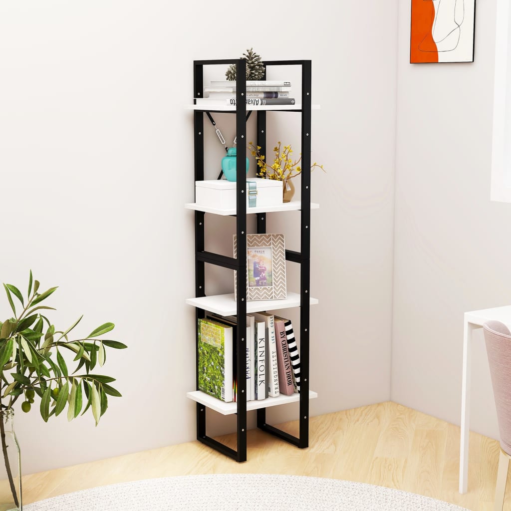 Bücherregal 4 Fächer Weiß 40x30x140 cm Kiefer Massivholz - Pazzar.ch