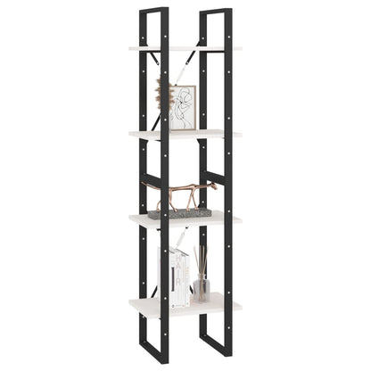 Bücherregal 4 Fächer Weiß 40x30x140 cm Kiefer Massivholz - Pazzar.ch