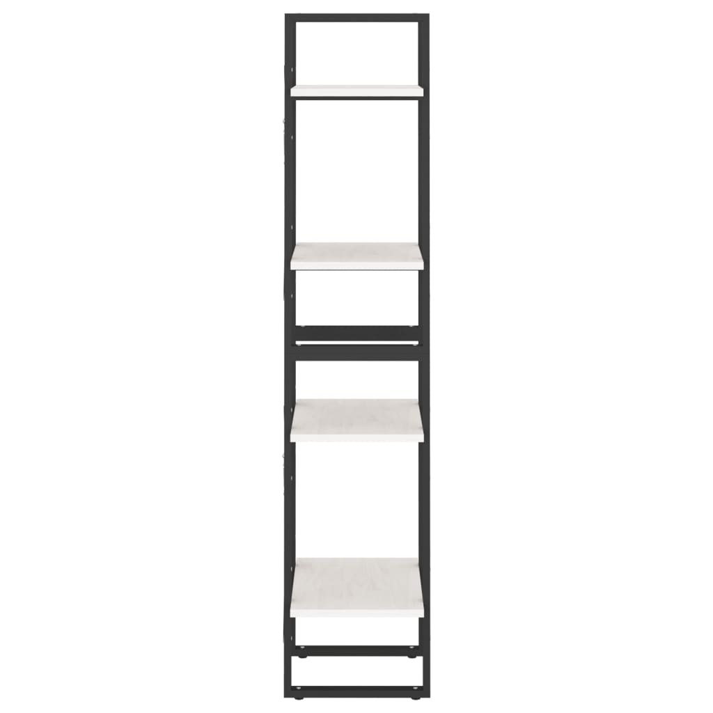 Bücherregal 4 Böden Weiß 40x30x140 cm Massivholz Kiefer