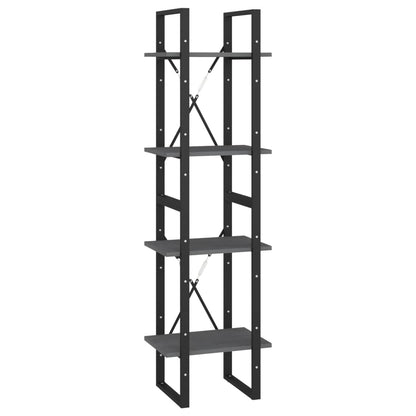 Bücherregal 4 Fächer Grau 40x30x140 cm Kiefer Massivholz - Pazzar.ch