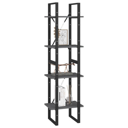 Bücherregal 4 Fächer Grau 40x30x140 cm Kiefer Massivholz - Pazzar.ch