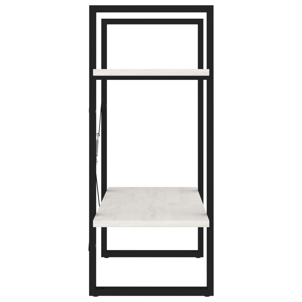 Bücherregal 2 Fächer Weiß 60x30x70 cm Kiefer Massivholz - Pazzar.ch