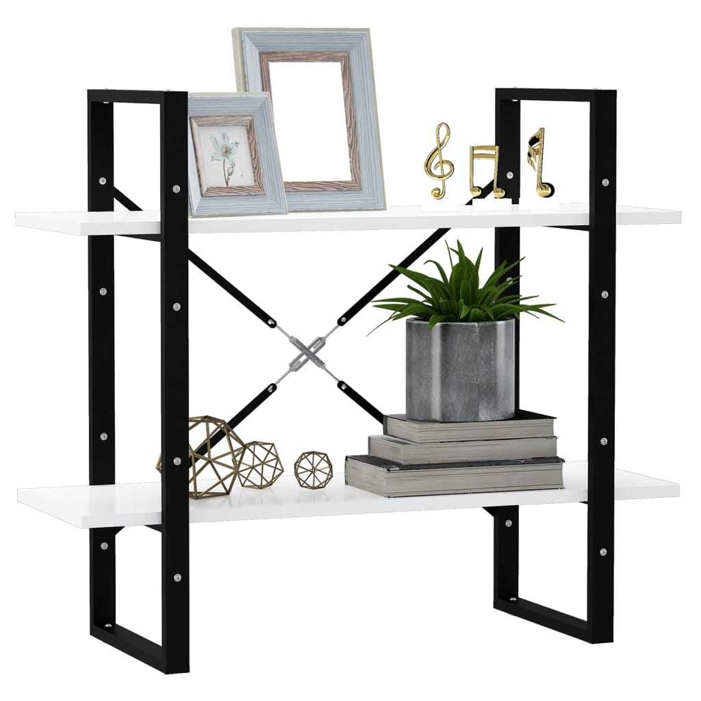 Bücherregal 2 Fächer Weiß 80x30x70 cm Holzwerkstoff - Pazzar.ch