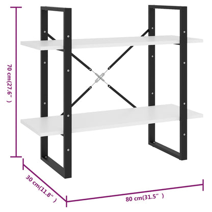 Bücherregal 2 Fächer Weiß 80x30x70 cm Holzwerkstoff - Pazzar.ch