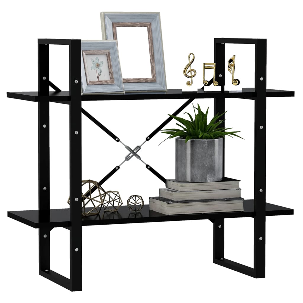 Bücherregal 2 Fächer Schwarz 80x30x70 cm Holzwerkstoff - Pazzar.ch