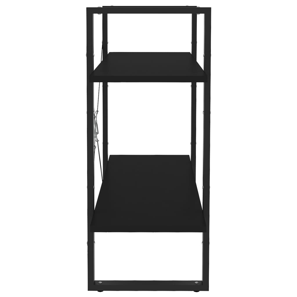 Bücherregal 2 Fächer Schwarz 80x30x70 cm Holzwerkstoff - Pazzar.ch