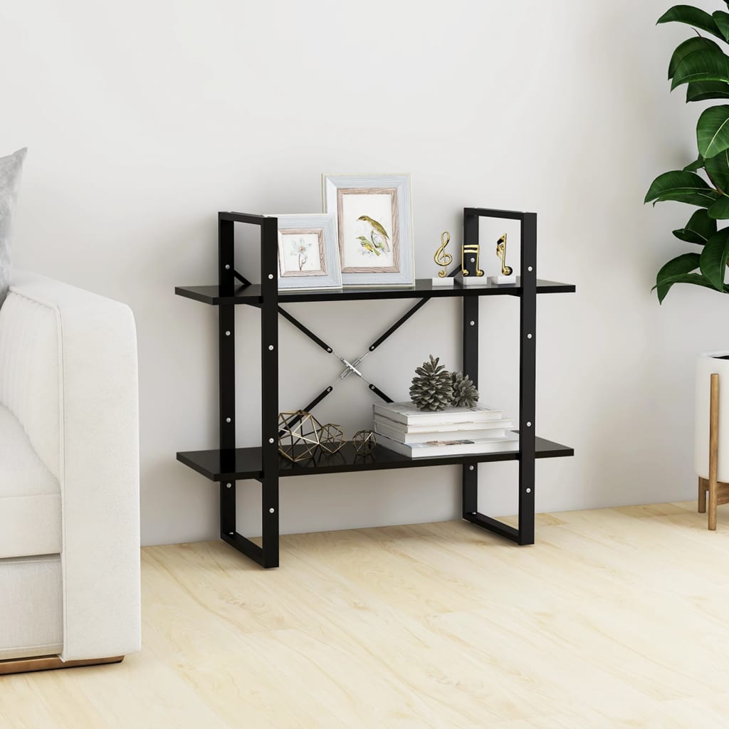 Bücherregal 2 Fächer Schwarz 80x30x70 cm Holzwerkstoff - Pazzar.ch