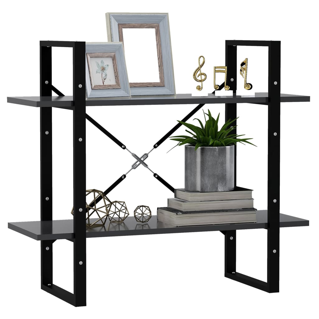 Bücherregal 2 Fächer Grau 80x30x70 cm Holzwerkstoff - Pazzar.ch