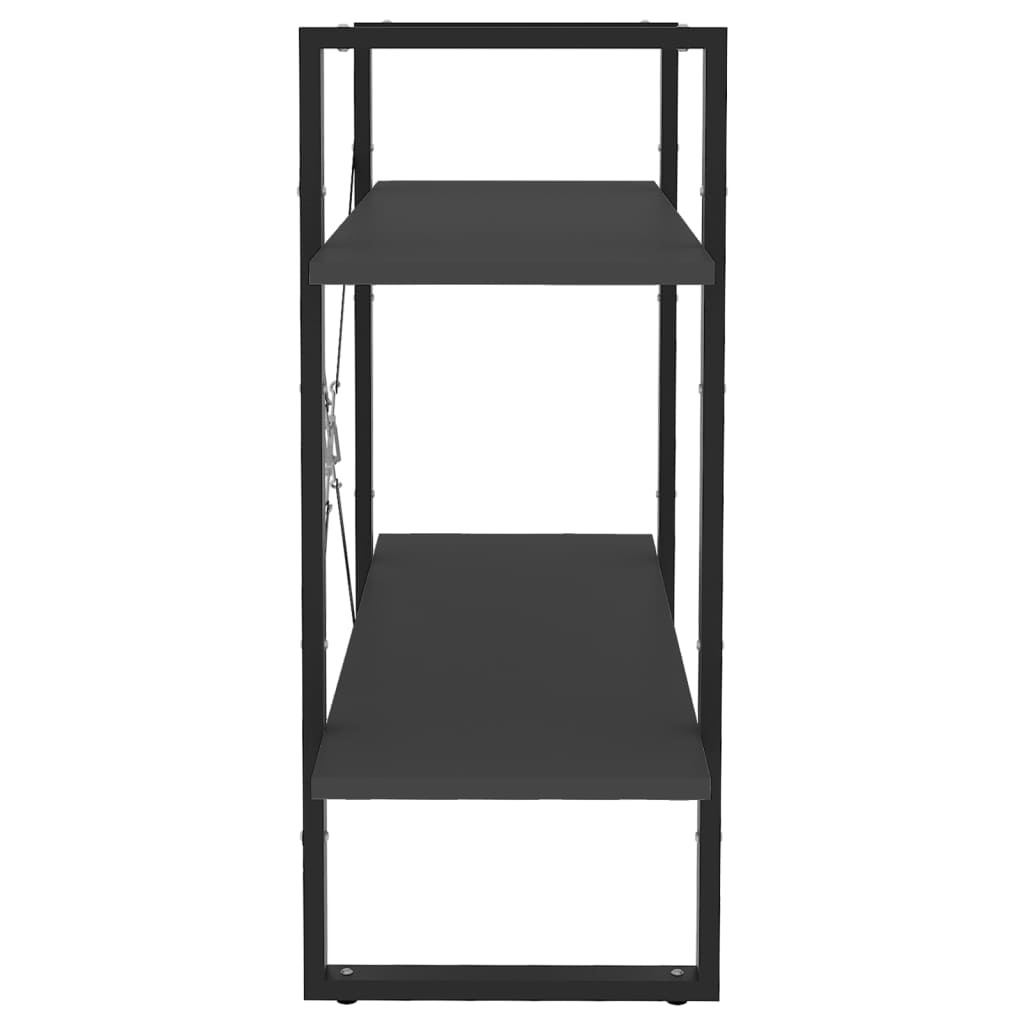 Bücherregal 2 Fächer Grau 80x30x70 cm Holzwerkstoff - Pazzar.ch