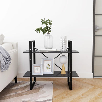 Bücherregal 2 Fächer Grau 80x30x70 cm Holzwerkstoff - Pazzar.ch