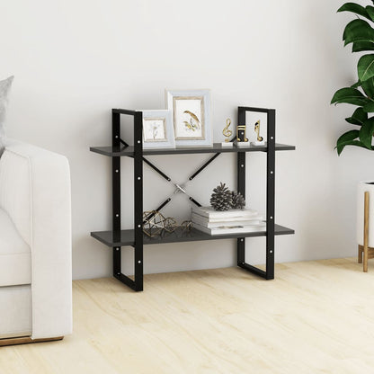 Bücherregal 2 Fächer Grau 80x30x70 cm Holzwerkstoff - Pazzar.ch