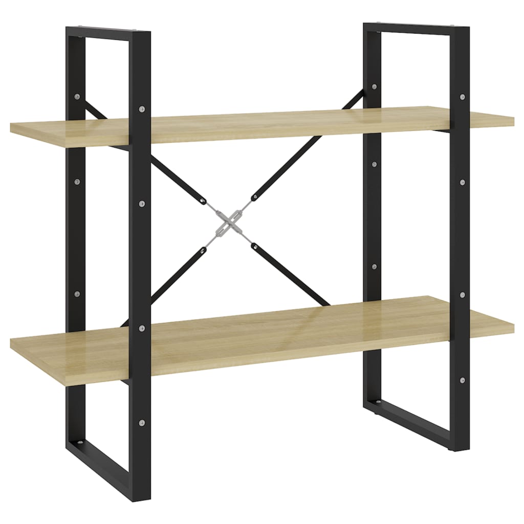 Bücherregal 2 Fächer Sonoma-Eiche 80x30x70 cm Holzwerkstoff - Pazzar.ch