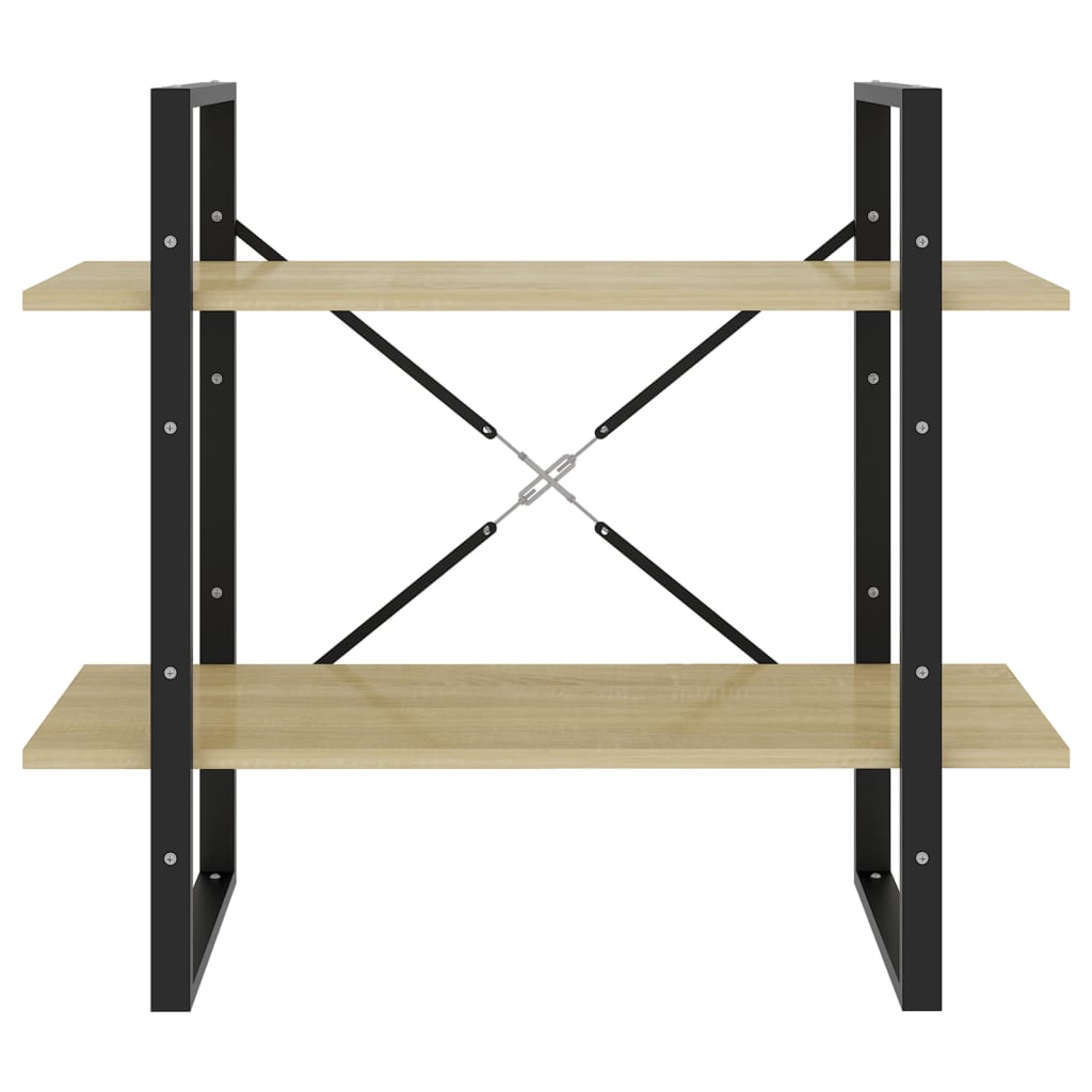 Bücherregal 2 Fächer Sonoma-Eiche 80x30x70 cm Holzwerkstoff - Pazzar.ch