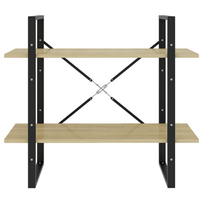 Bücherregal 2 Fächer Sonoma-Eiche 80x30x70 cm Holzwerkstoff - Pazzar.ch