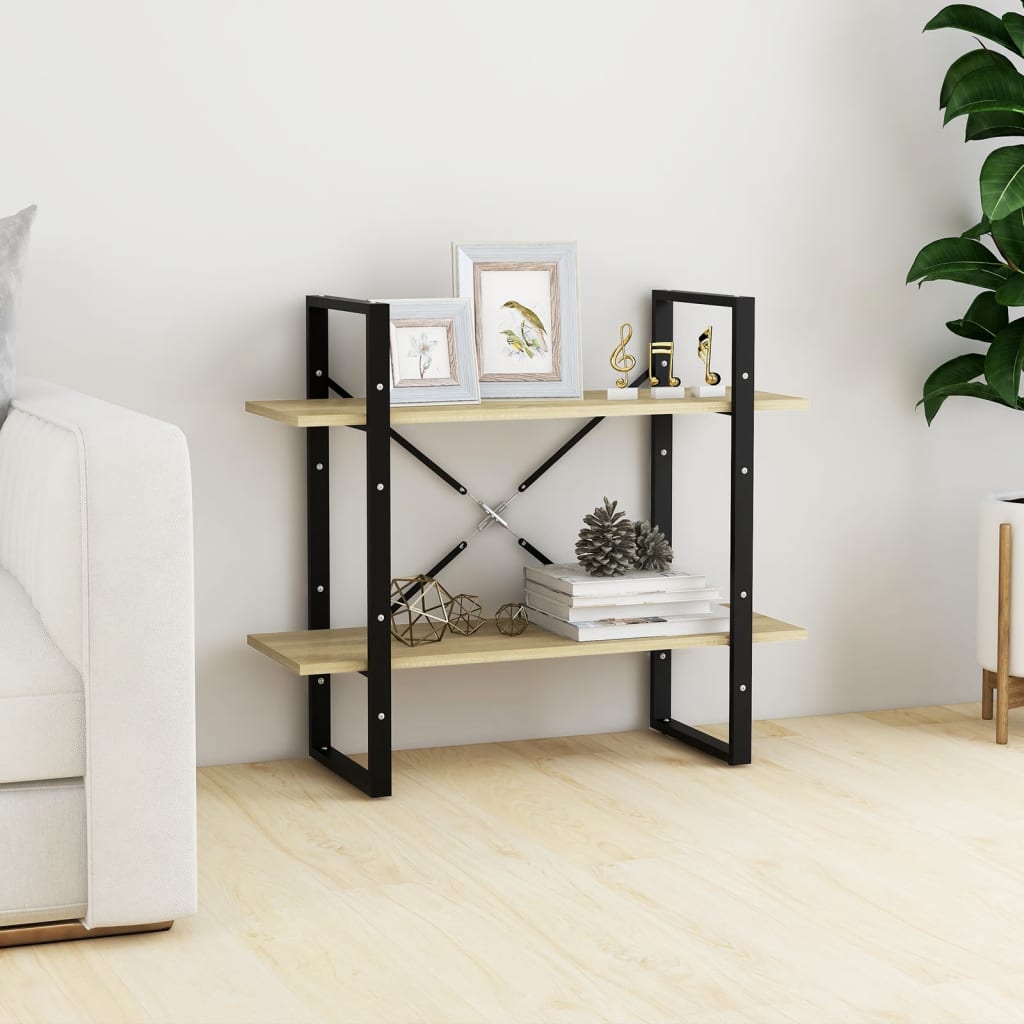 Bücherregal 2 Fächer Sonoma-Eiche 80x30x70 cm Holzwerkstoff - Pazzar.ch
