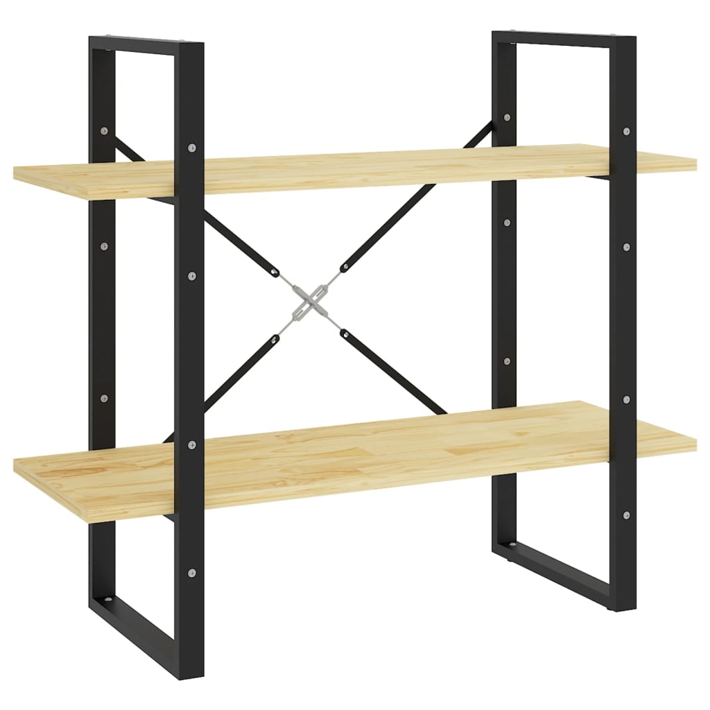 Bücherregal 2 Böden 80x30x70 cm Massivholz Kiefer - Pazzar.ch