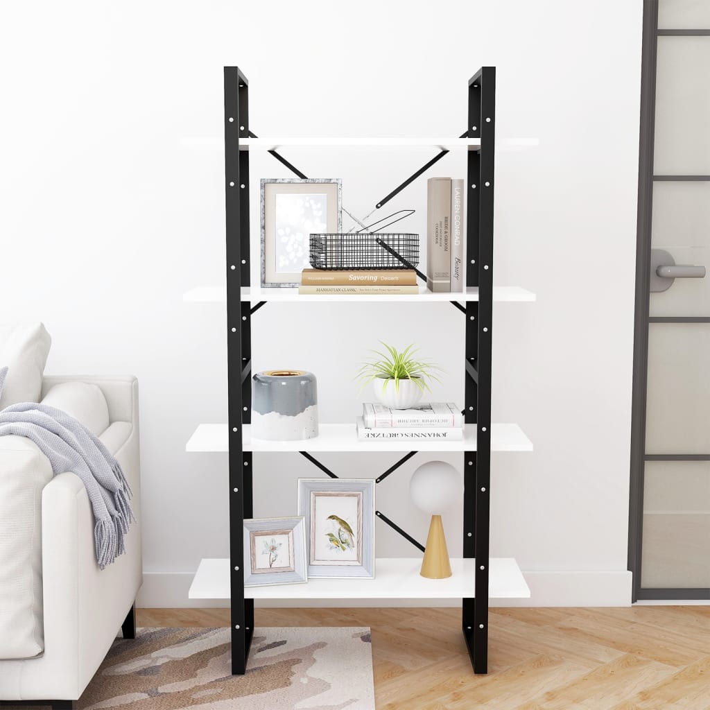 Bücherregal 4 Fächer Weiß 80x30x140 cm Holzwerkstoff - Pazzar.ch