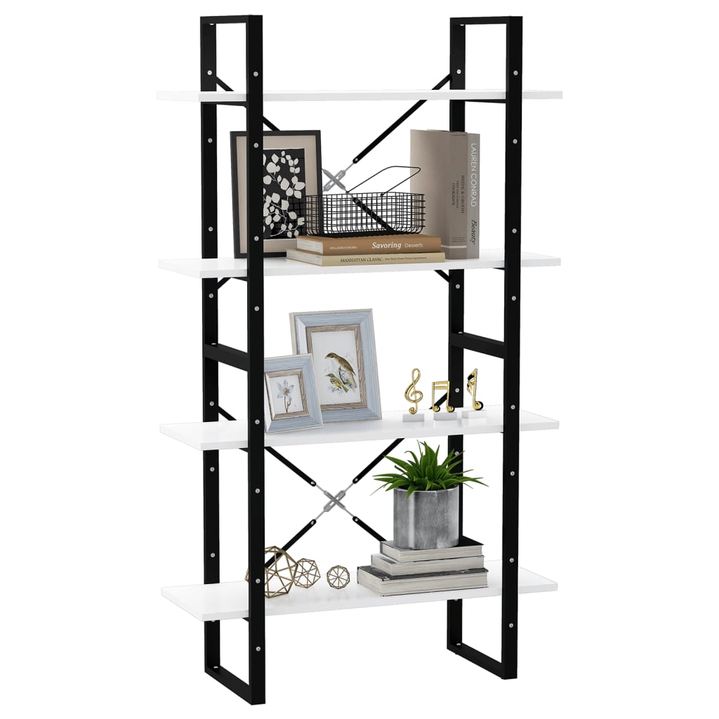 Bücherregal 4 Fächer Weiß 80x30x140 cm Holzwerkstoff - Pazzar.ch