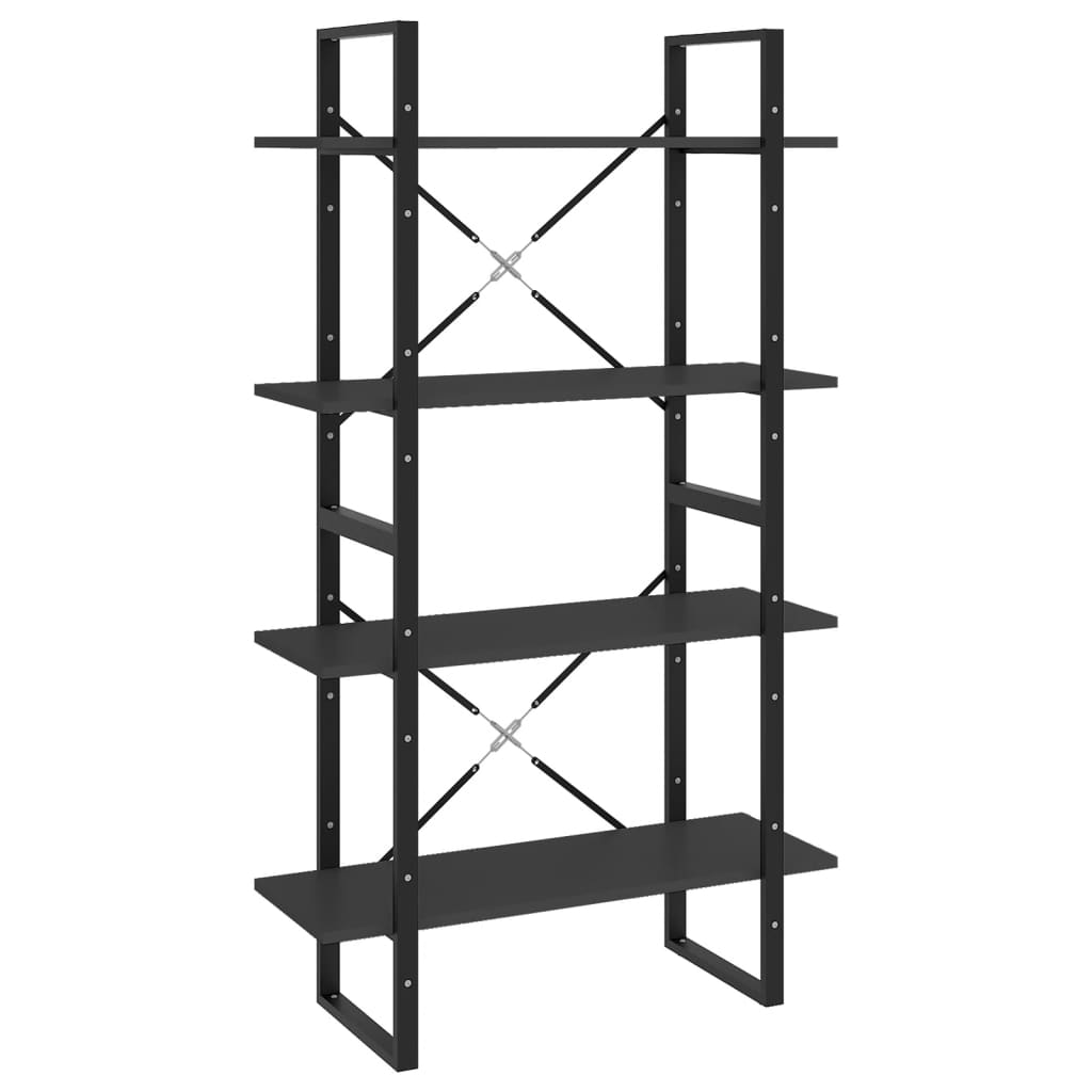 Bücherregal 4 Fächer Grau 80x30x140 cm Holzwerkstoff - Pazzar.ch