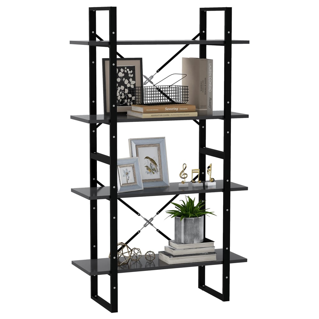 Bücherregal 4 Fächer Grau 80x30x140 cm Holzwerkstoff - Pazzar.ch