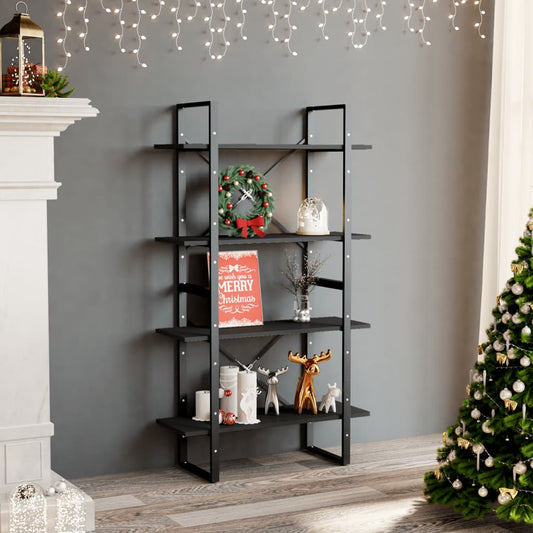 Bücherregal 4 Fächer Grau 80x30x140 cm Holzwerkstoff - Pazzar.ch
