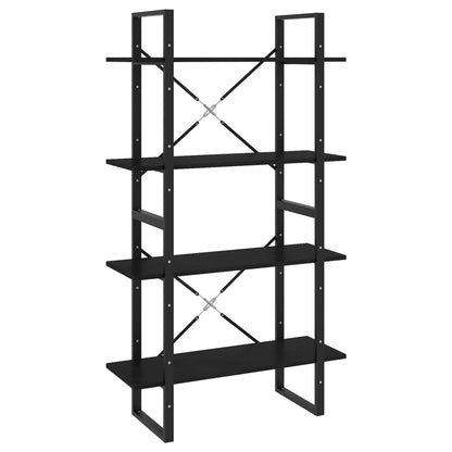 Bücherregal 4 Fächer Schwarz 80x30x140 cm Kiefer Massivholz - Pazzar.ch