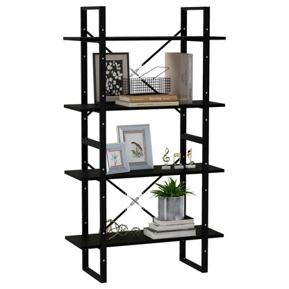Bücherregal 4 Fächer Schwarz 80x30x140 cm Kiefer Massivholz - Pazzar.ch